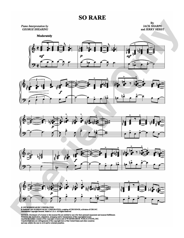 So Rare - Piano (Digital Download)