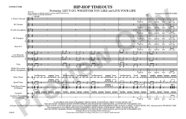 Hip-Hop Timeouts – Marching Band Conductor Score & Parts (Digital Download)
