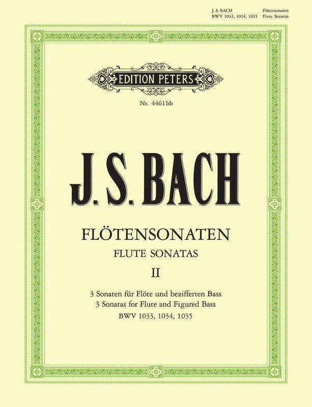 Bach J S - 3 Sonatas Vol. 2 BMV 1033-1035 - Flute - Peters EP4461BB