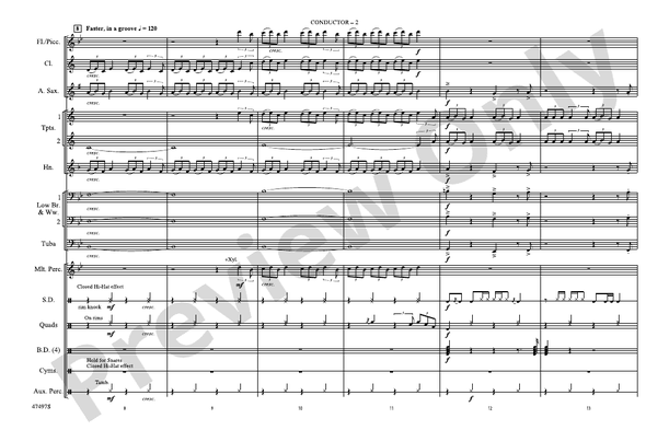 No Tears Left to Cry – Marching Band Conductor Score & Parts (Digital Download)