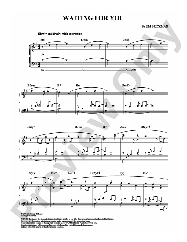 Waiting for You - Piano (Digital Download)