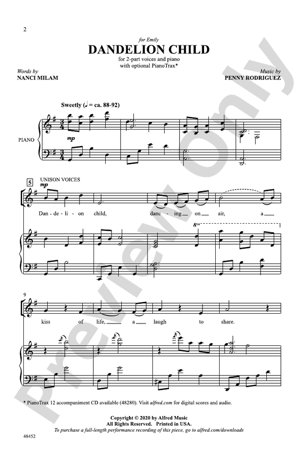 Dandelion Child – 2-Part Choral Octavo (Digital Download)
