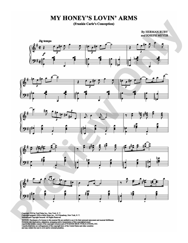 My Honey's Lovin' Arms - Piano (Digital Download)