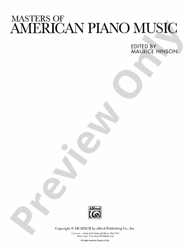 Masters of American Piano Music - Piano (Digital Download)