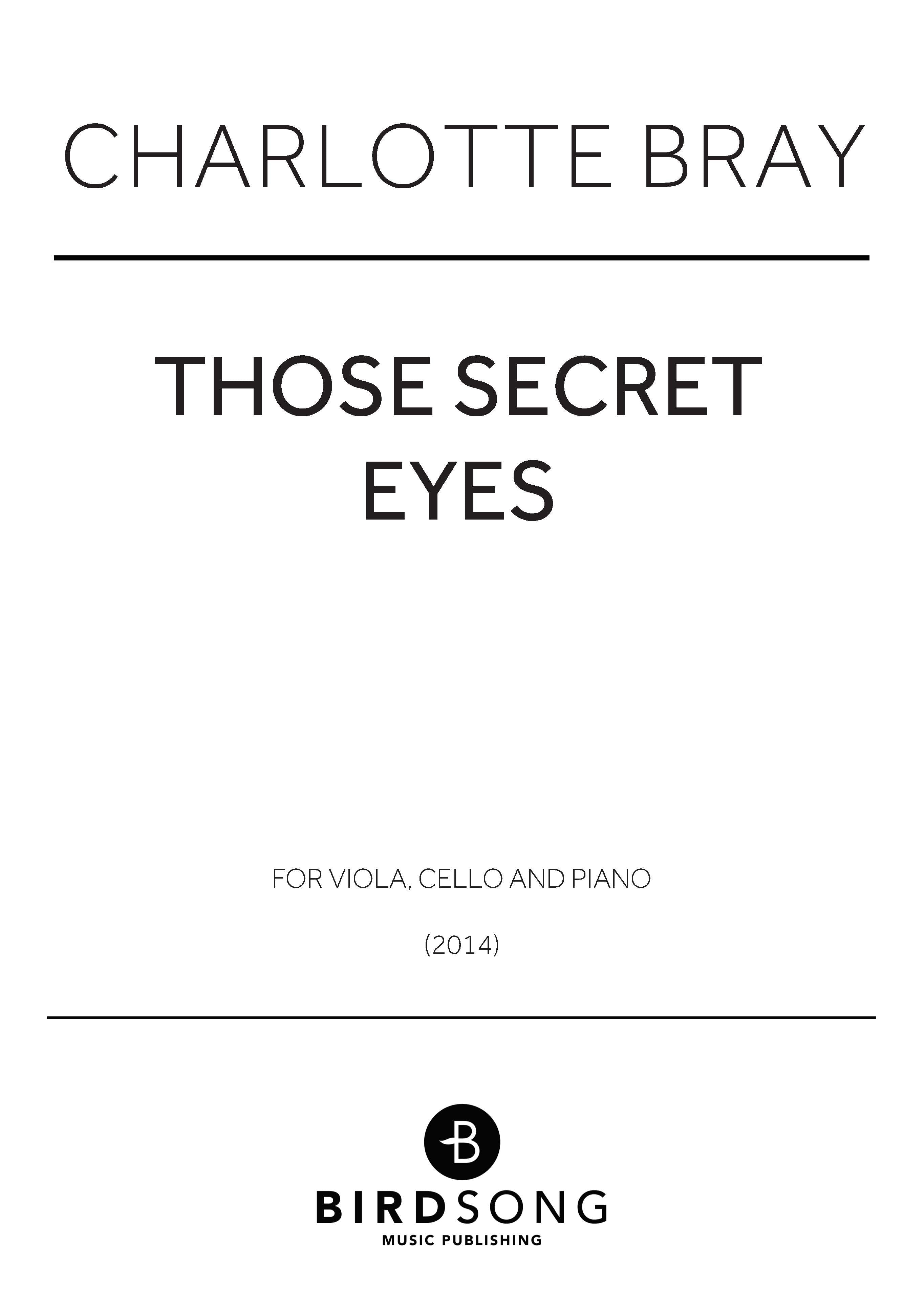 Those Secret Eyes - Piano Trio (Digital Download)