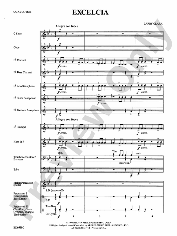 Excelcia - Concert Band Conductor Score & Parts (Digital Download)