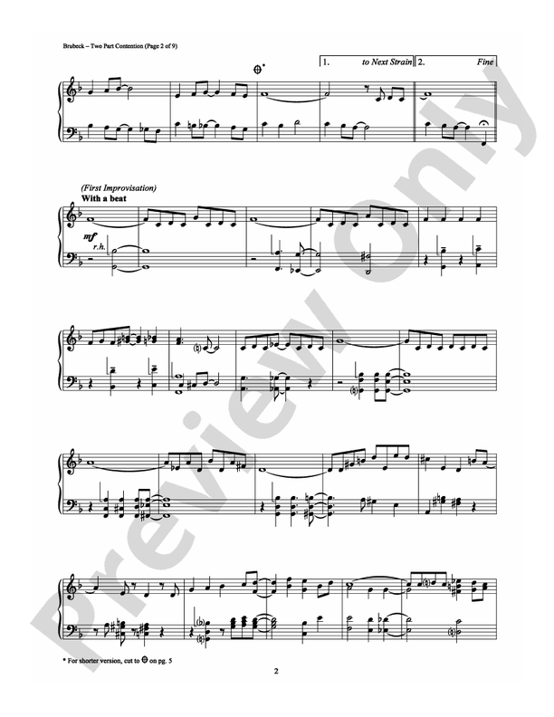 Two Part Contention - Piano (Digital Download)