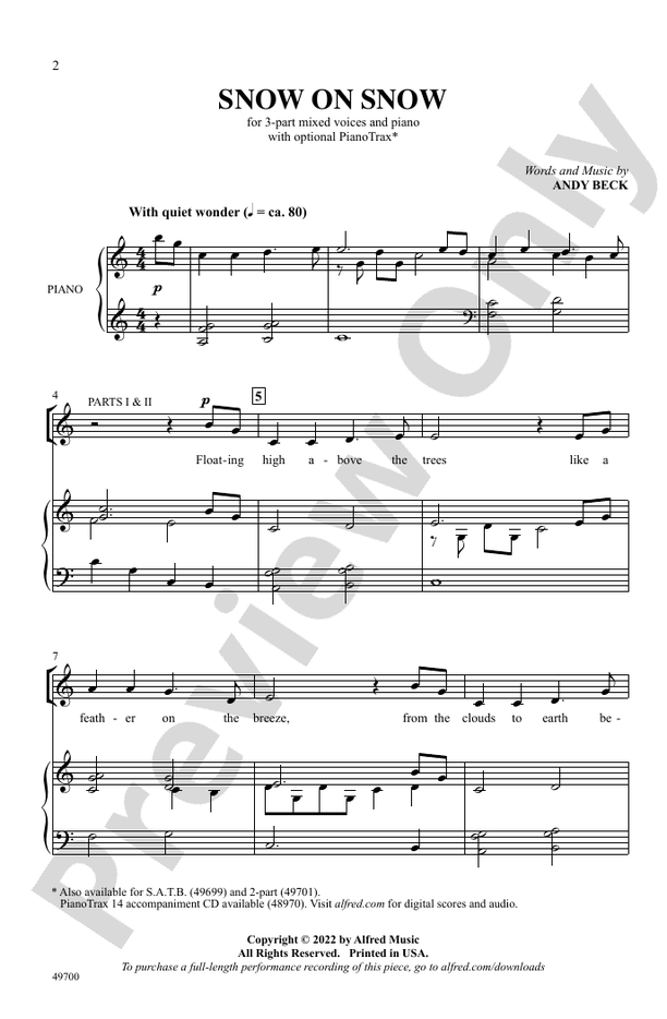 Snow on Snow - 3 Part Mixed Choral Octavo (Digital Download)
