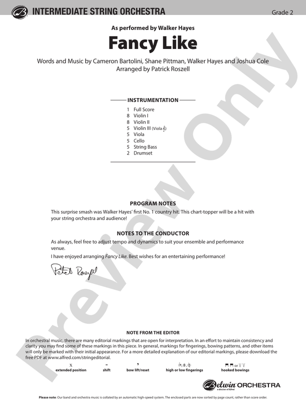 Fancy Like - String Orchestra Conductor Score & Parts (Digital Download)