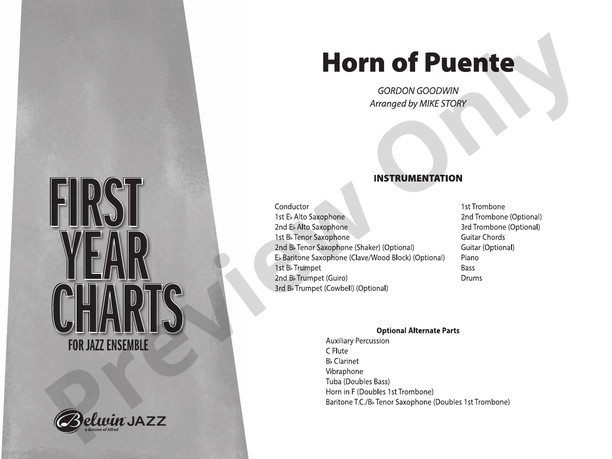 Horn of Puente (Grade 1) – Jazz Ensemble Conductor Score & Parts (Digital Download)