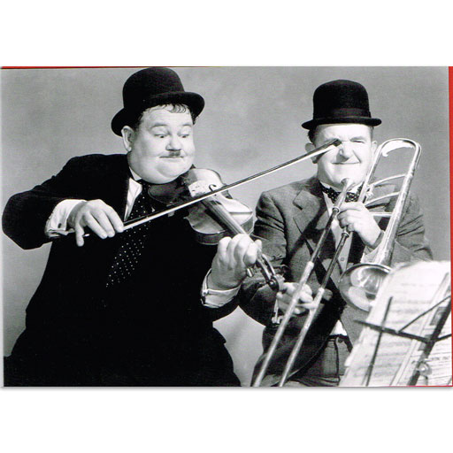 Greeting Card - Laurel & Hardy Playing The Fool