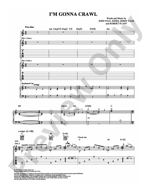 I'm Gonna Crawl - Guitar TAB (Digital Download)