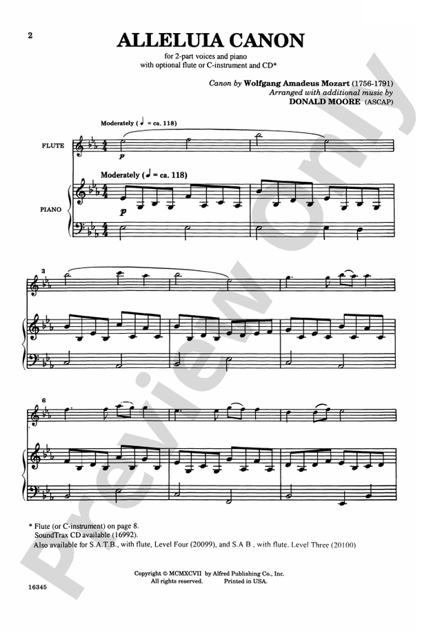 Alleluia Canon - 2-Part Choral Octavo (Digital Download)