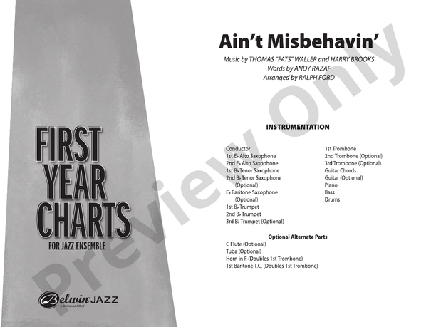 Ain't Misbehavin' - Jazz Ensemble Conductor Score & Parts (Digital Download)
