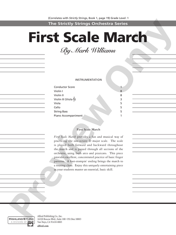 First Scale March – String Orchestra Conductor Score & Parts (Digital Download)