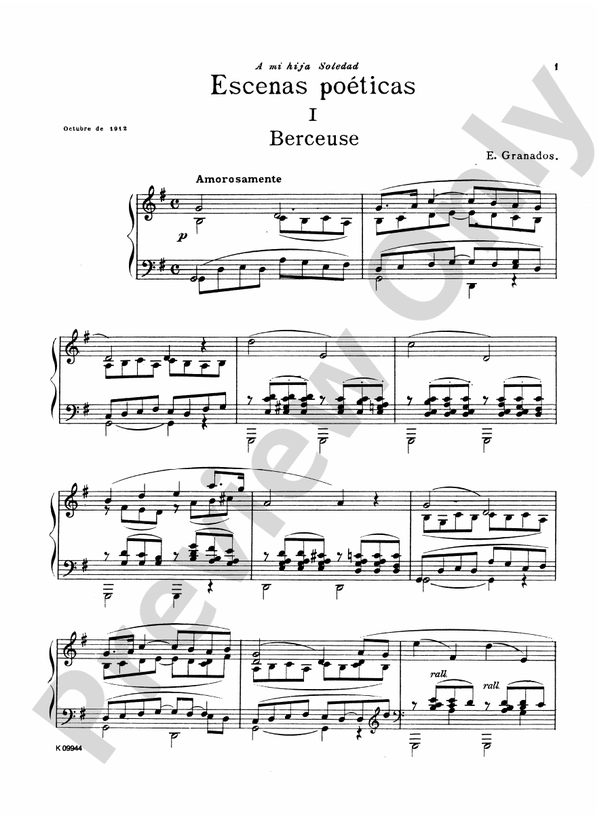 Granados - Escenas Poeticas - Piano Solo (Digital Download)