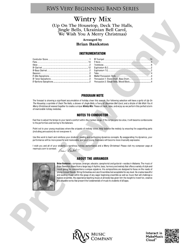 Wintry Mix - Concert Band Conductor Score & Parts (Digital Download)