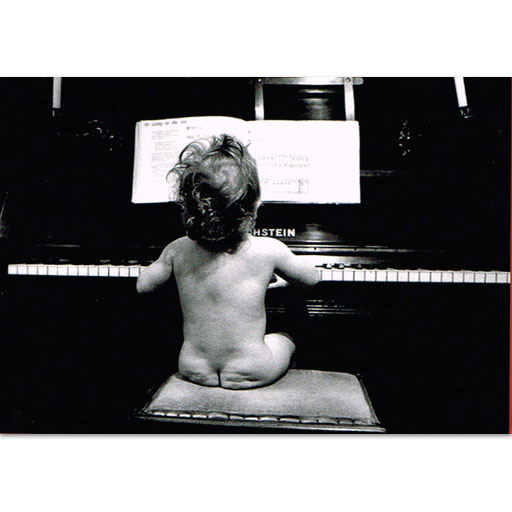 Greeting Card Baby Playing Piano