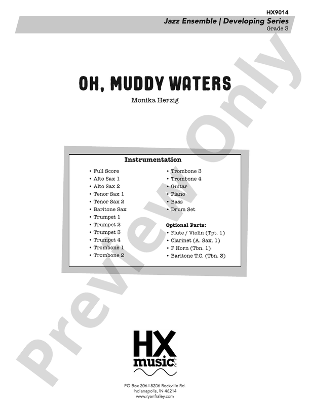 Oh, Muddy Waters – Jazz Ensemble Conductor Score & Parts (Digital Download)