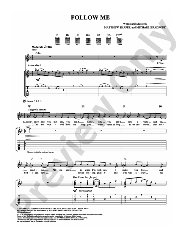 Follow Me - Guitar TAB (Digital Download)