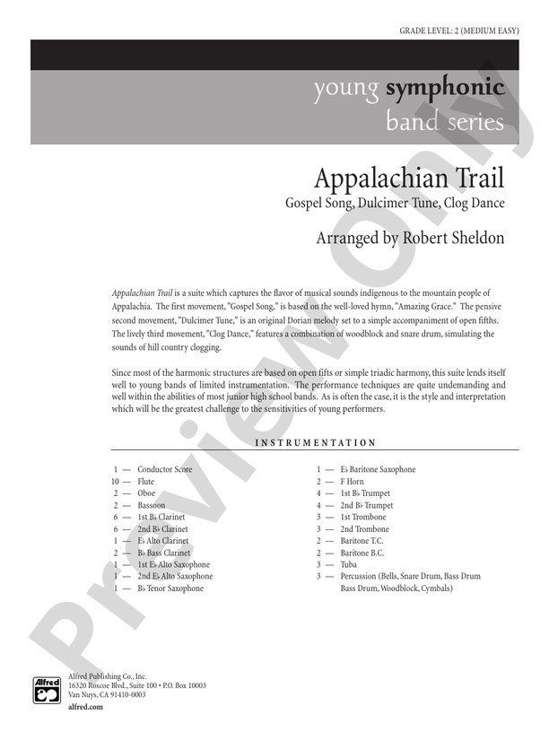 Appalachian Trail - Concert Band Conductor Score & Parts (Digital Download)