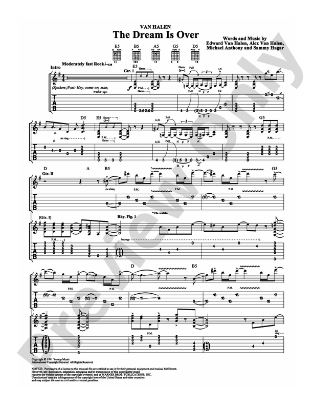 The Dream Is Over - Guitar TAB (Digital Download)