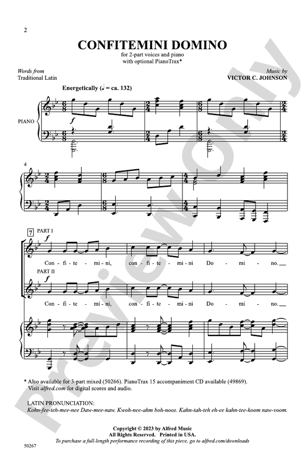 Confitemini Domino - 2 Part Treble Choral Octavo (Digital Download)