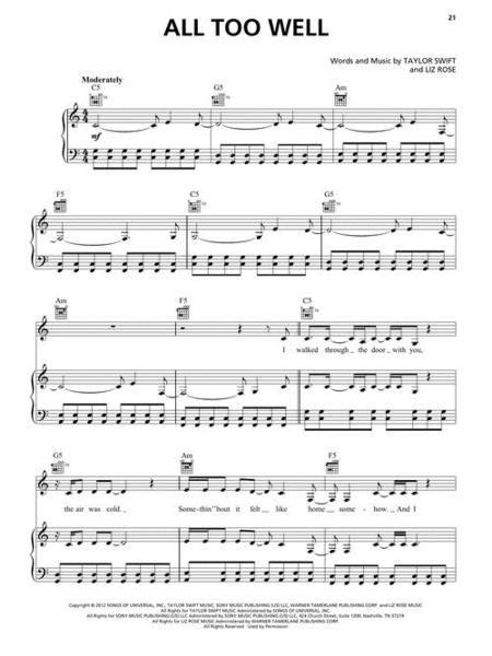 Taylor Swift - Red (Taylor's Versions) - PVG Hal Leonard 394706