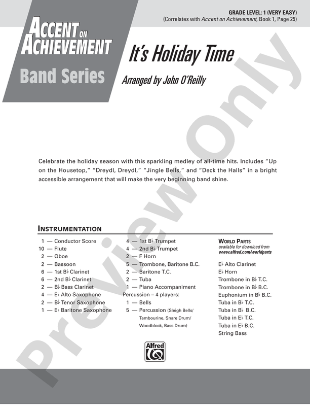 It's Holiday Time - Concert Band Conductor Score & Parts (Digital Download)