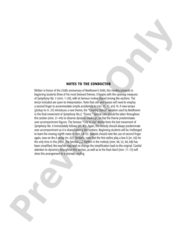 A Beethoven Celebration - String Orchestra Conductor Score & Parts (Digital Download)