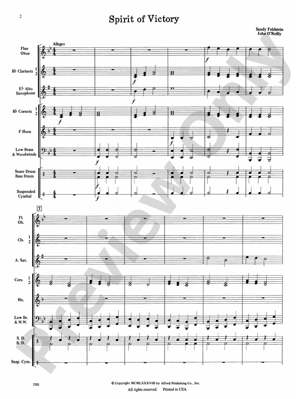 Spirit of Victory - Concert Band Conductor Score & Parts (Digital Download)
