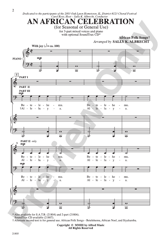 An African Celebration - 3-Part Mixed Choral Octavo (Digital Download)