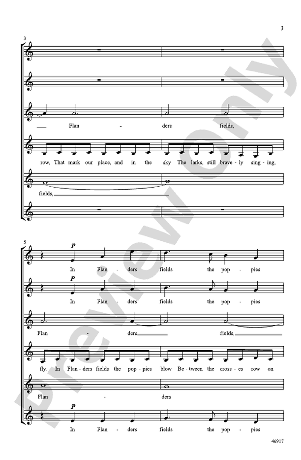 Flanders Fields – SSSAAA Choral Octavo (Digital Download)