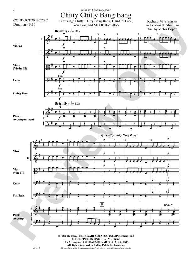 Chitty Chitty Bang Bang (Grade 2.5) - String Orchestra Conductor Score & Parts (Digital Download)