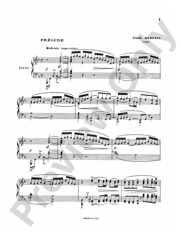 Debussy - Suite Bergamasque, Complete - Piano Solo (Digital Download)