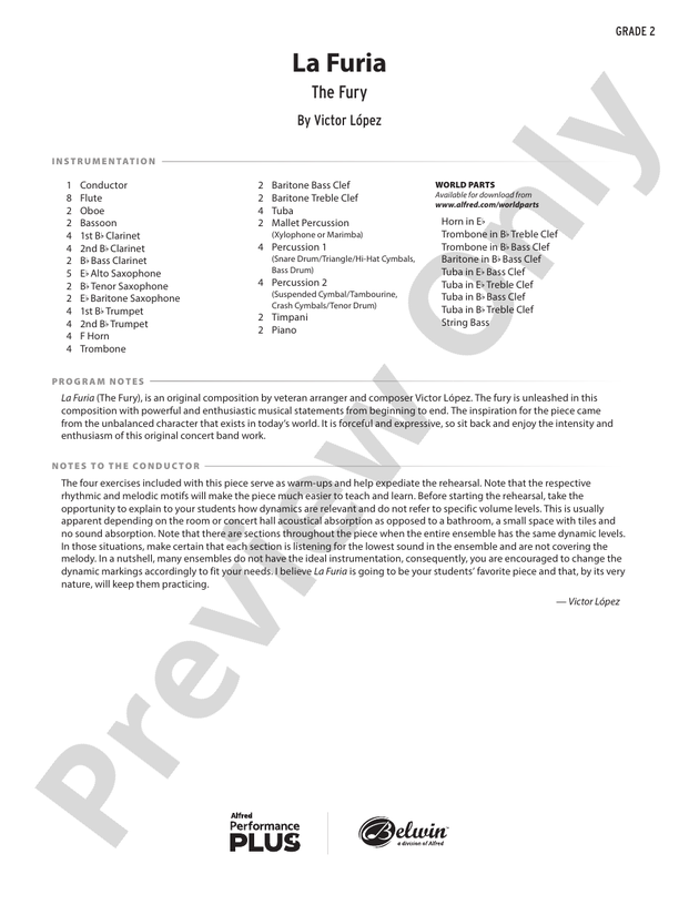 La Furia - Concert Band Conductor Score & Parts (Digital Download)