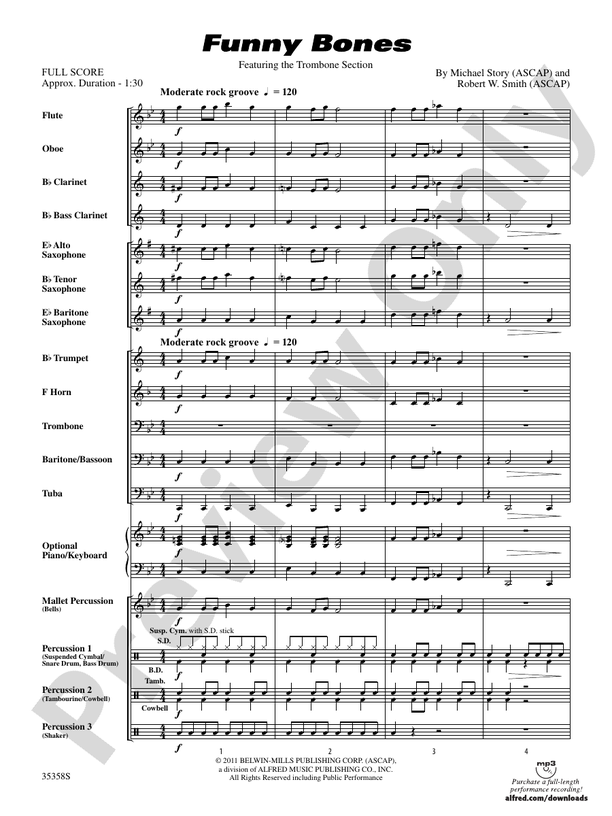 Funny Bones - Concert Band Conductor Score & Parts (Digital Download)