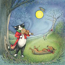 Greeting Card - Hey Diddle Diddle Cat and Fiddle with Dog