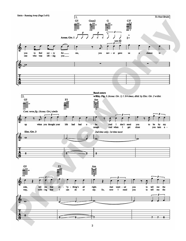 Running Away - Guitar TAB (Digital Download)