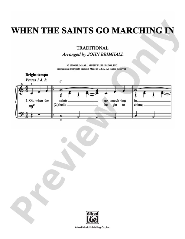 When the Saints Go Marching In - Arr. John Brimhall - Easy Piano (Digital Download)