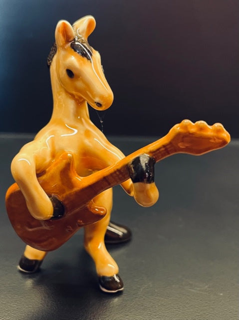 Horse Playing the Guitar Porcelain Figurine