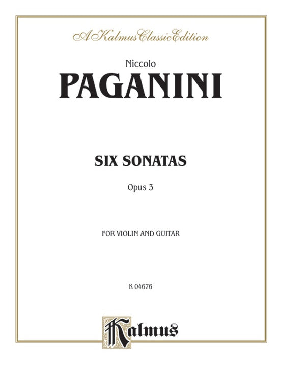 Paganini: Six Sonatas for Violin and Guitar, Op. 3 - Guitar (Digital Download)