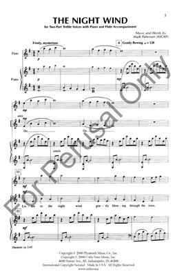 Night Wind The Sa With Flute Hl-549 - Mark Patterson - SA Plymouth Music