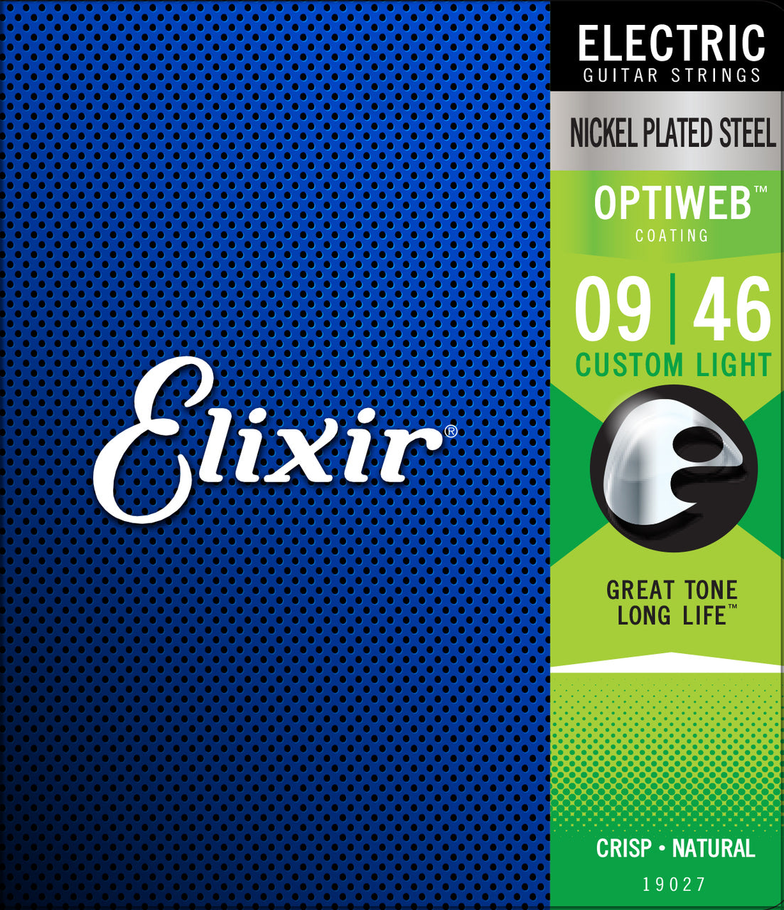 Elixir 19027 Optiweb Electric Guitar String Set Custom Light 9-46 Gauge