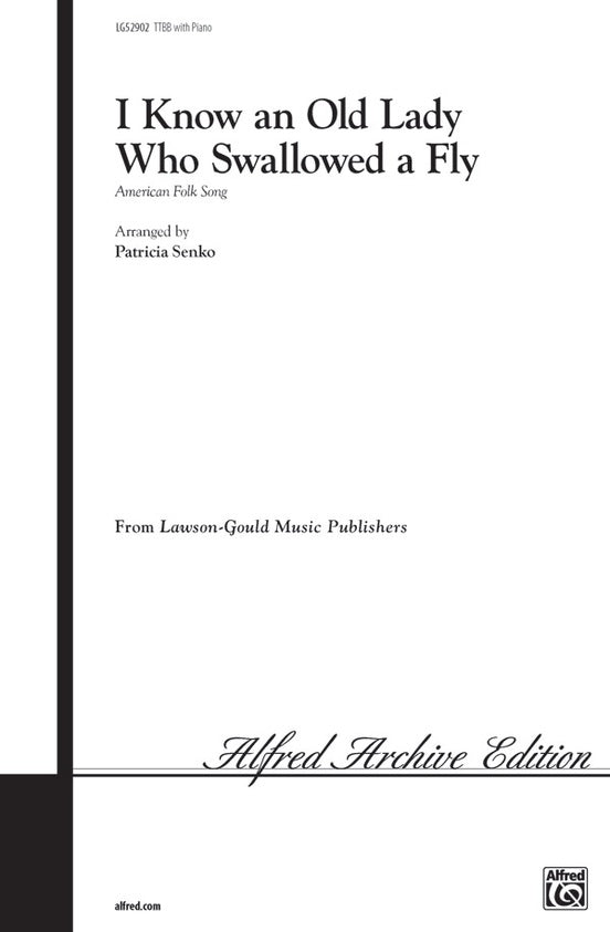 I Know an Old Lady Who Swallowed a Fly – TTBB Choral Octavo - Digital Sheet Music Download (Digital Download)