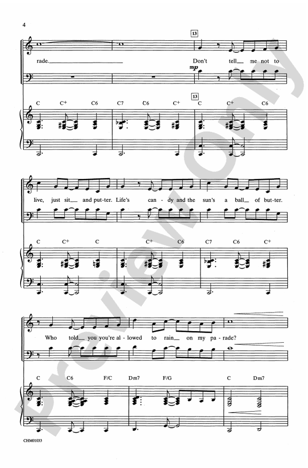 Don't Rain on My Parade – 3-Part Mixed Choral Octavo (Digital Download)