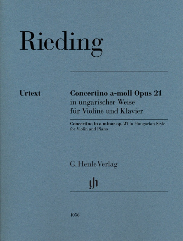 Rieding Violin Concertino in A Minor Op 21 Vln/Pno