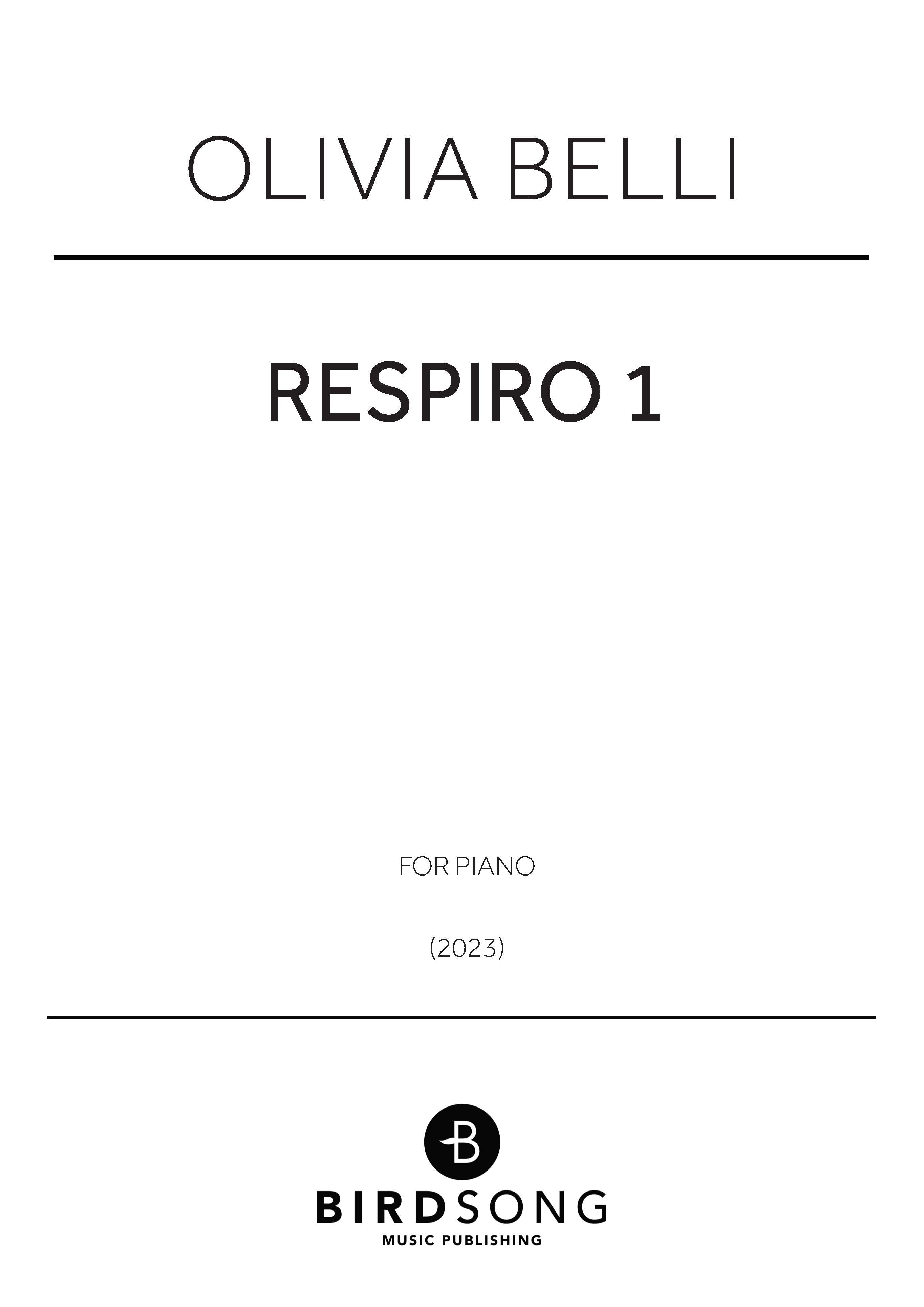 Belli - Respiro 1 - Piano Solo (Digital Download)