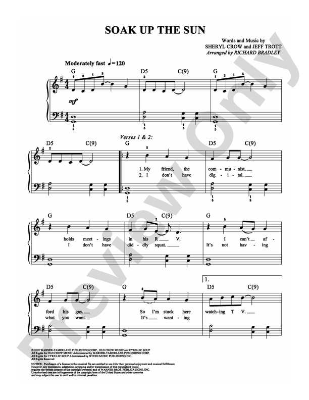 Soak Up the Sun - Arr. Richard Bradley (DSM-PS-0005215) - Easy Piano (Digital Download)