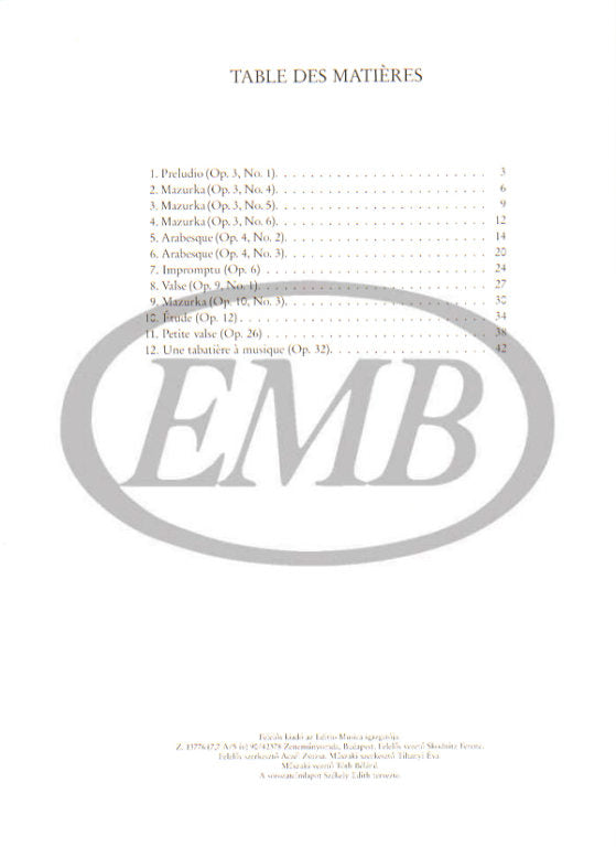 Liadov - Album for Piano Solo - Piano Solo EMB Z13776